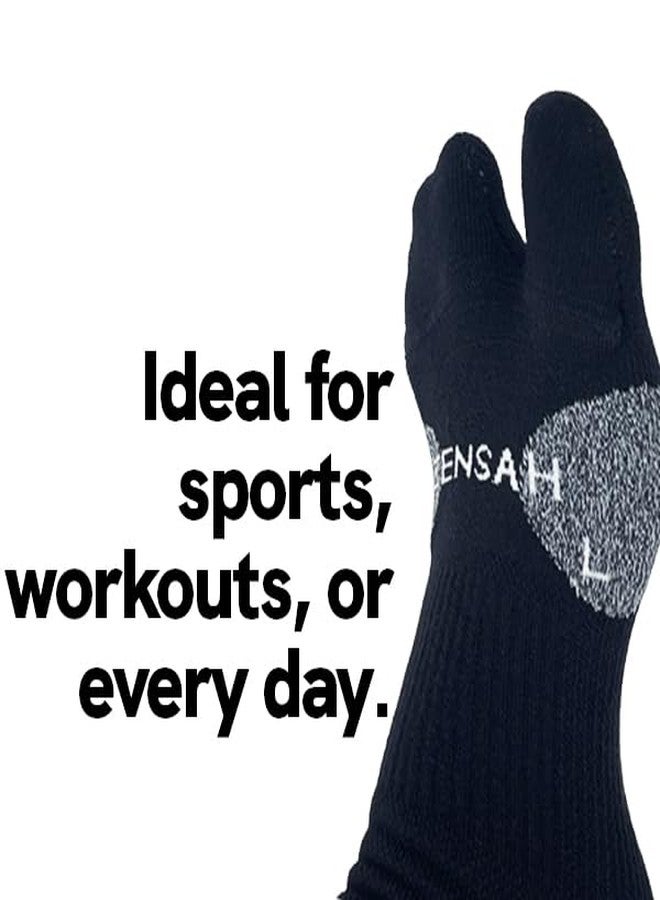 Zensah Compression Bunion Sport Socks - Bunion Relief Corrector Socks with Big Toe Separator (1 Pair - Black, Large) - Image 5